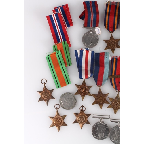 1470 - WWII medals to include: war medal x8, defence medal x7, 1939-1945 star x3, Africa star x3, Burma sta... 