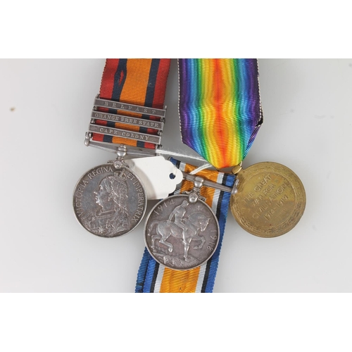 1073 - Medals of 2813/31258 Private D Barrie of the Royal Scots comprising Boer War Queens South Africa med... 