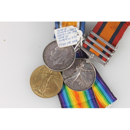 1073 - Medals of 2813/31258 Private D Barrie of the Royal Scots comprising Boer War Queens South Africa med... 