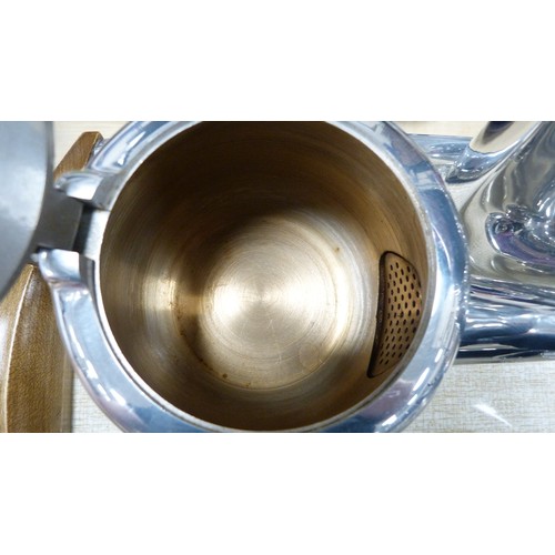 79 - Picquot four-piece tea set on tray.  (5)