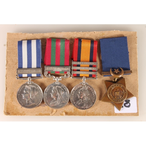 1037 - Medals of 2734 Private T Gibson of the 2nd Battalion King's Own Scottish Borderers comprising Egypt ... 