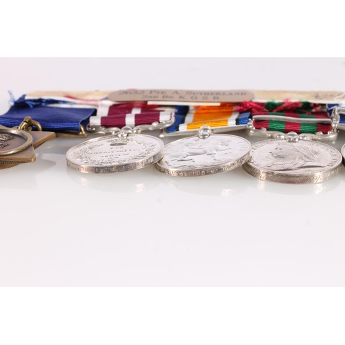 1040 - Medals of 2632 Private A Sutherland of the 2nd Battalion King's Own Scottish Borderers and M1-08675 ... 