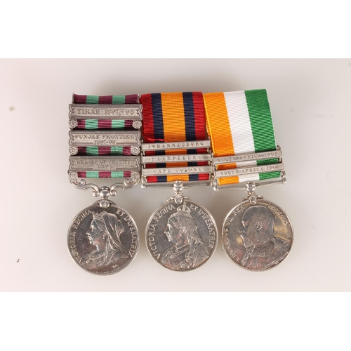 1055 - Medals of 3429 Private A Pope of the 2nd Battalion King's Own Scottish Borders comprising India meda... 