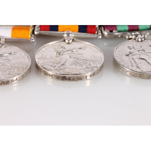 1055 - Medals of 3429 Private A Pope of the 2nd Battalion King's Own Scottish Borders comprising India meda... 