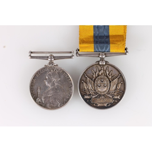 1068 - Queens Sudan medal [unnamed] and a Khedive's Sudan medal [unnamed]. (2)