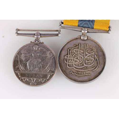 1068 - Queens Sudan medal [unnamed] and a Khedive's Sudan medal [unnamed]. (2)