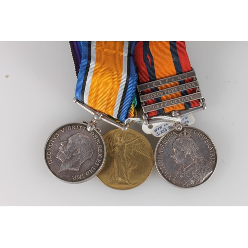 1073 - Medals of 2813/31258 Private D Barrie of the Royal Scots comprising Boer War Queens South Africa med... 