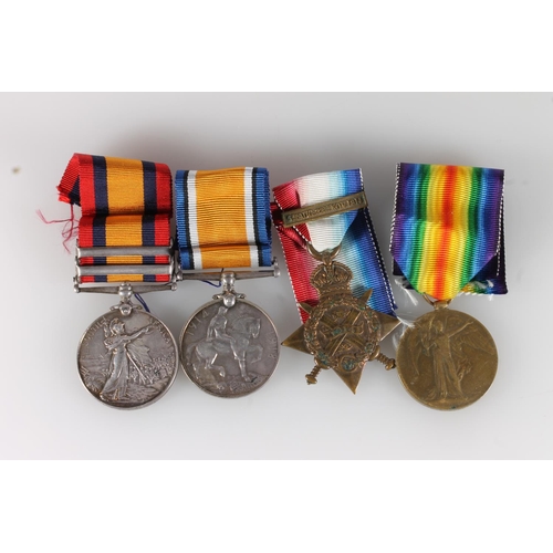 1074 - Medals of 4134 Corporal R Aldridge of the 3rd Dragoon Guards comprising Boer War Queens South Africa... 