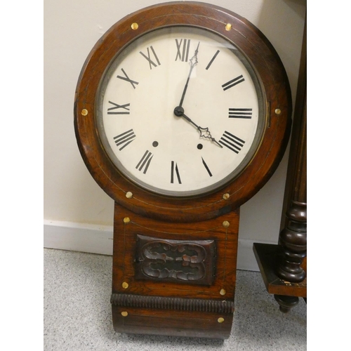 157 - English Victorian pendulum wall clock and a Vienna regulator. (2)