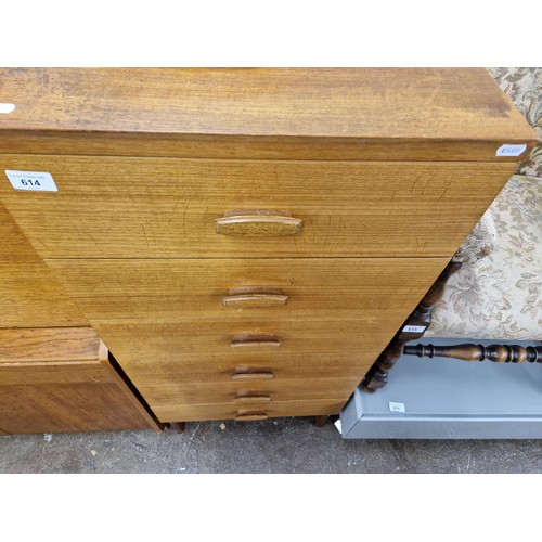 614 - c.1950s G Plan mid century six drawer tallboy