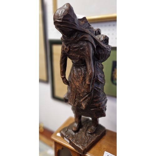 508 - Bronzed figure of a peasant woman, approx. 40cm high