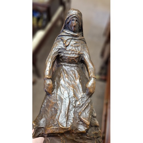 508 - Bronzed figure of a peasant woman, approx. 40cm high