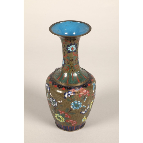 2 - A cloisonne vase 19cm h and a small lidded cloisonne pot