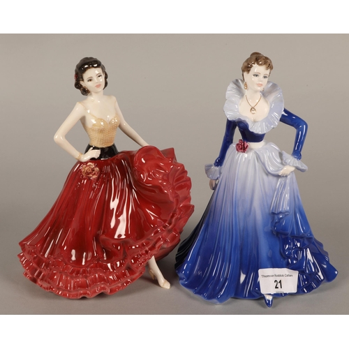 21 - Four Coalport figurines including Ladies of Fashion Patricia with certificate, Annr, Dorothy, and Vi... 