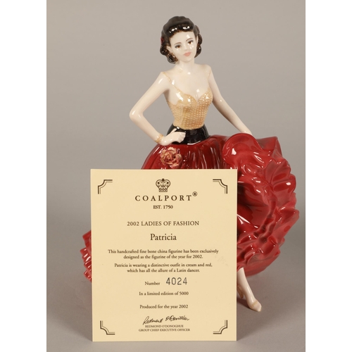 21 - Four Coalport figurines including Ladies of Fashion Patricia with certificate, Annr, Dorothy, and Vi... 