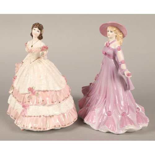 22 - Three Coalport figurines including Rose, Olivia, Many Happy Returns, and a Renaissance Petite Ladies... 