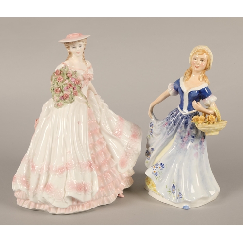 22 - Three Coalport figurines including Rose, Olivia, Many Happy Returns, and a Renaissance Petite Ladies... 