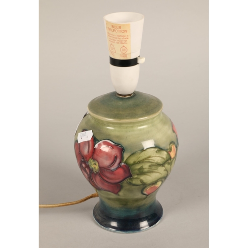 167 - Moorcroft lamp, base 16cm h, with original shade