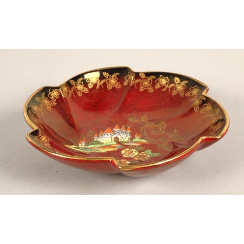 199 - Carlton Ware Rouge Royale dish and a similar Crown Devon dish 