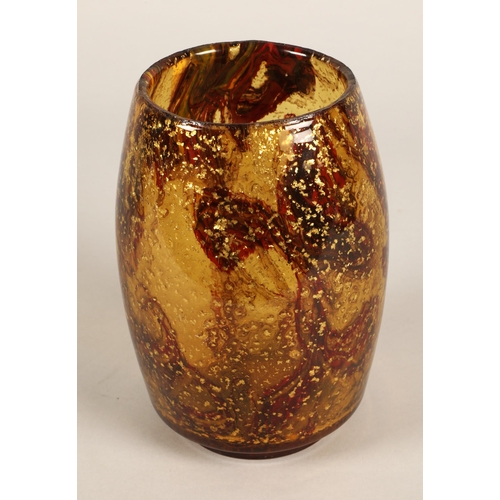 203 - Aventurine art glass vase, 20cm h