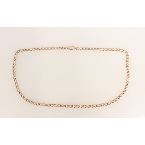 406 - 9ct gold flat curb link necklace, 19.1g.