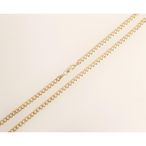 407 - 9ct gold flat curb link necklace, 7.6g.