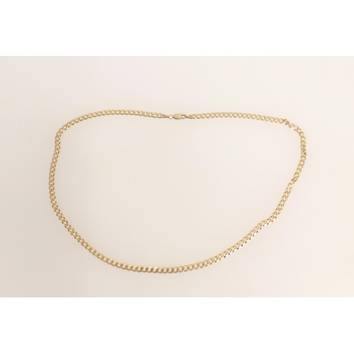 407 - 9ct gold flat curb link necklace, 7.6g.