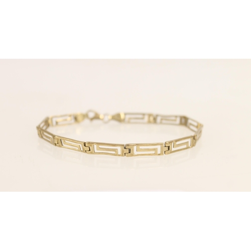 409 - 9ct gold Greek key design bracelet, 6.7g.