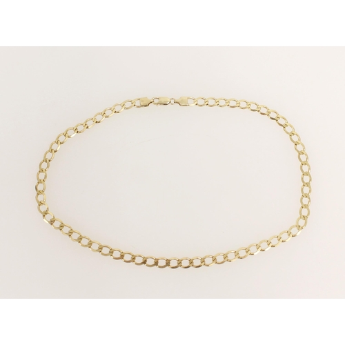 419 - 9ct gold flat curb link chain necklace, 19.9g.