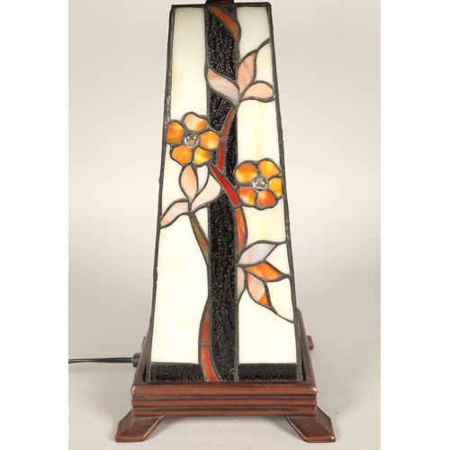 494 - Tiffany-style lamp and shade, 67cm high