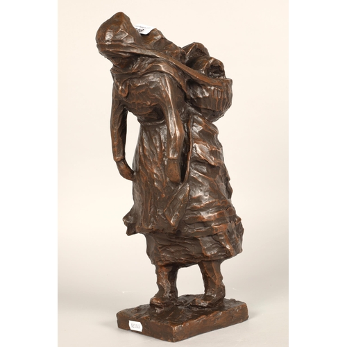 508 - Bronzed figure of a peasant woman, approx. 40cm high