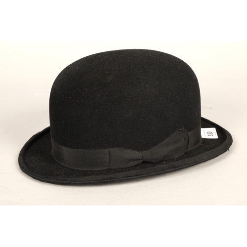 530 - Top hat by John Gibson of Ayr & bowler hat by The Grover Hatter of Glasgow with leather case... 