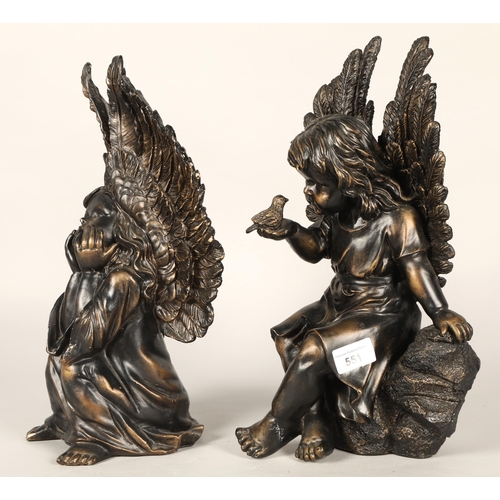 551 - Two cherub bust figures