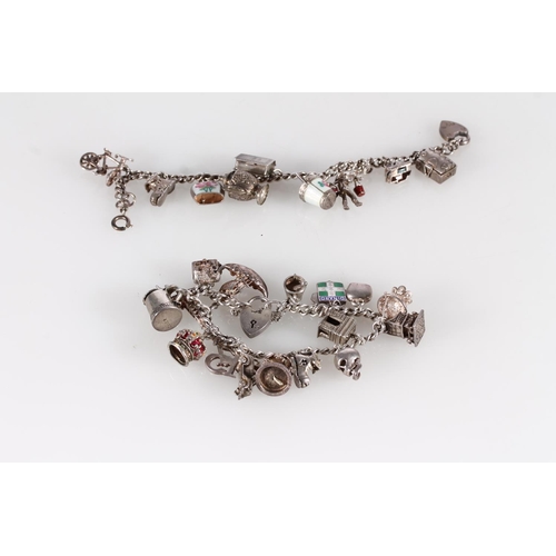 447 - Two silver charm bracelets