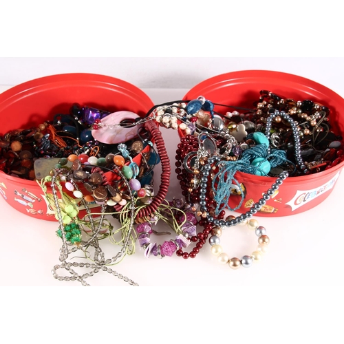 455 - Two tubs of costume jewellery