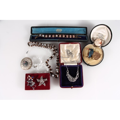 459 - Costume jewellery incl. cameo brooch, lockets, brooches, bracelets etc. 