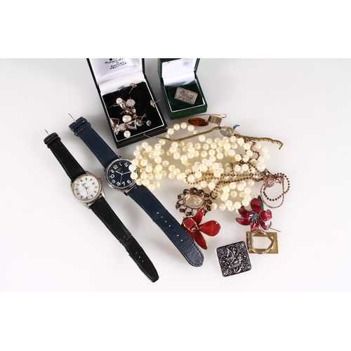 460 - Costume jewellery incl. dress watches, earrings, simulated pearl necklaces etc.