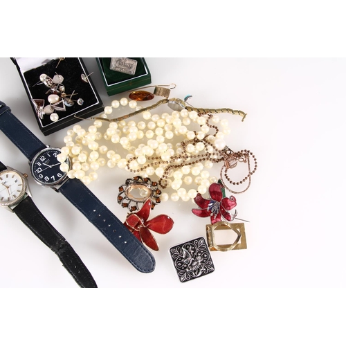 460 - Costume jewellery incl. dress watches, earrings, simulated pearl necklaces etc.