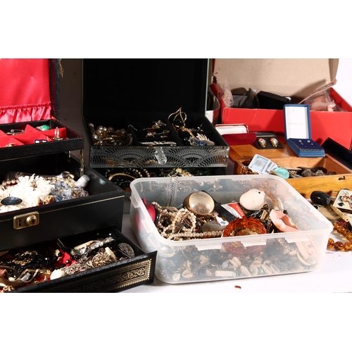 464 - Large box of costume jewellery etc.