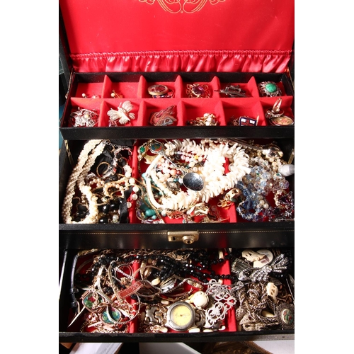 464 - Large box of costume jewellery etc.