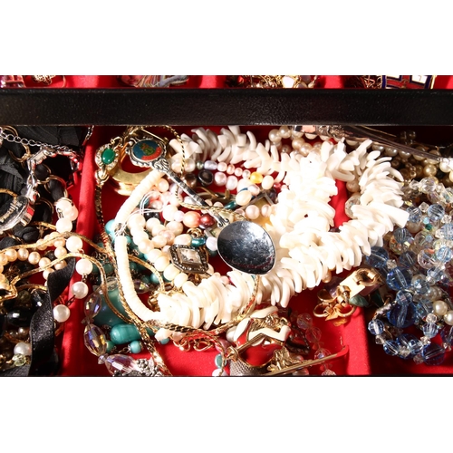 464 - Large box of costume jewellery etc.