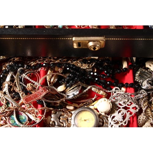 464 - Large box of costume jewellery etc.