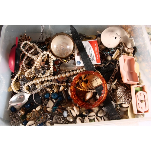 464 - Large box of costume jewellery etc.