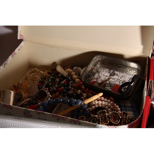 464 - Large box of costume jewellery etc.