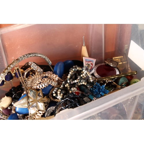 465 - Large box of costume jewellery etc.