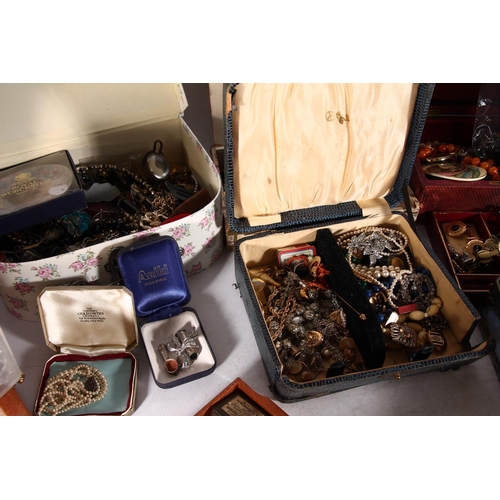 465 - Large box of costume jewellery etc.