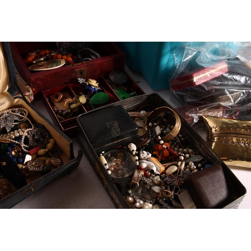 465 - Large box of costume jewellery etc.