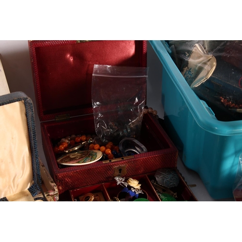 465 - Large box of costume jewellery etc.