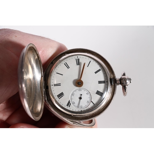 480 - Edwardian full hunter silver pocket watch, Chester 1905.