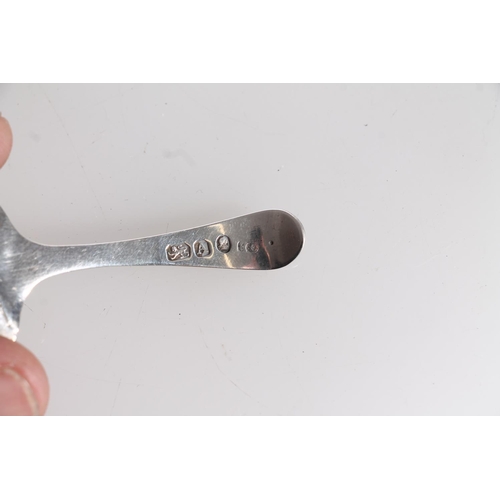 481 - Georgian bright cut engraved silver caddy spoon, no town assay mark present, possibly London 1796.